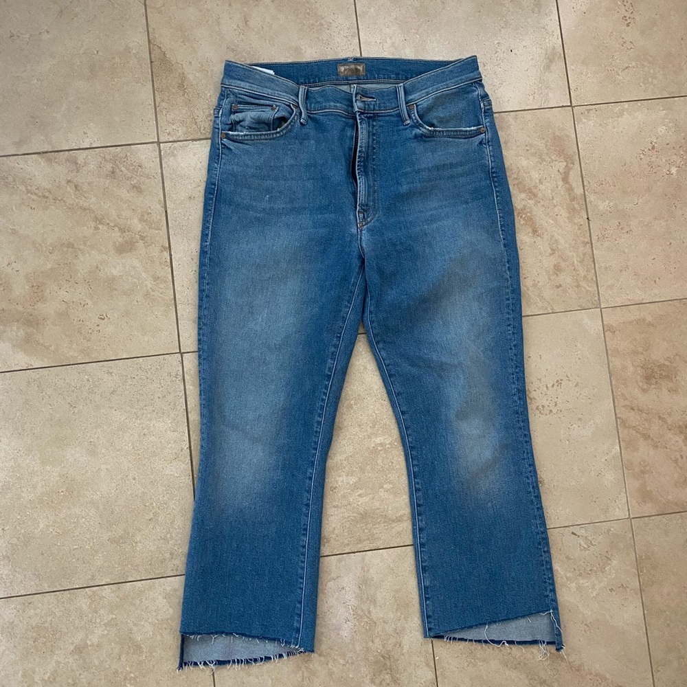 MOTHER “Crop Ankle Fray” mid-rise jeans